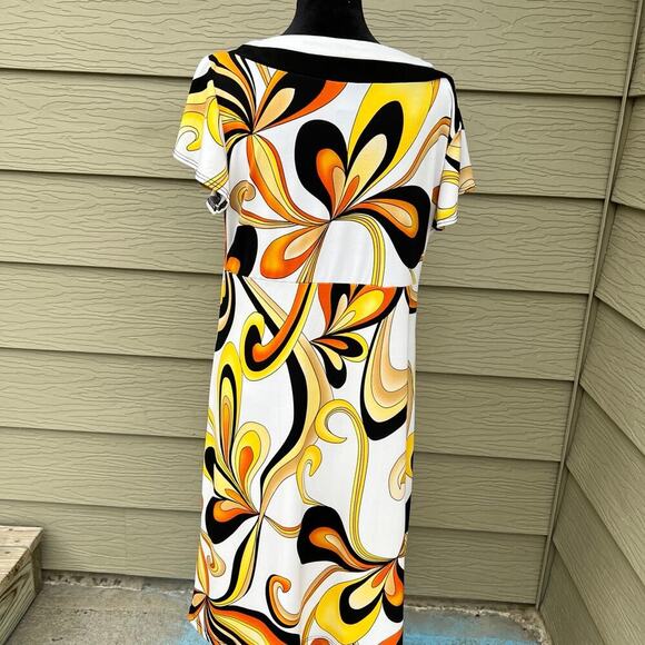 women’s dress, size L, polyester, swirls, colorful - Picture 5 of 9